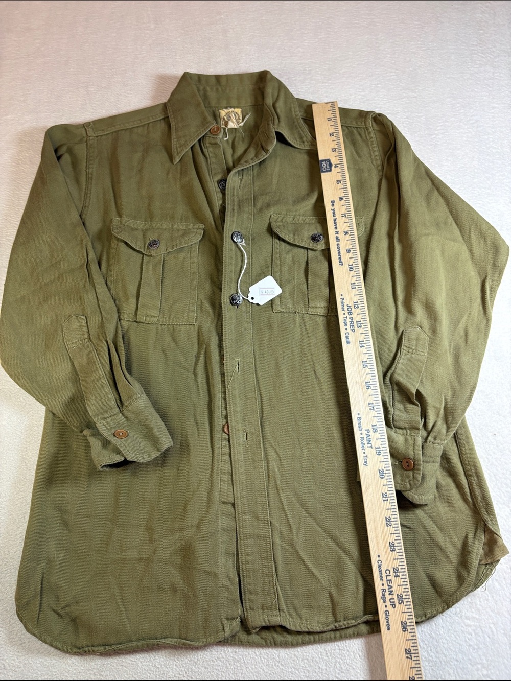 Classic Men's Military Field Shirt Jacket — Olive Green